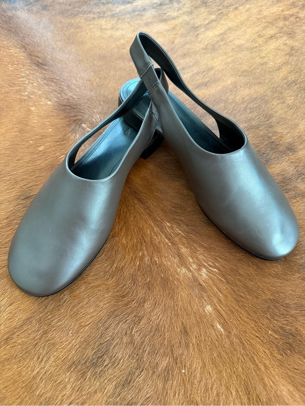 Massimo Dutti Dark Brown Slingback Mules